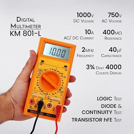 3 DIGIT 3999 COUNTS DIGITAL MULTIMETER KM 801L  - Image 3