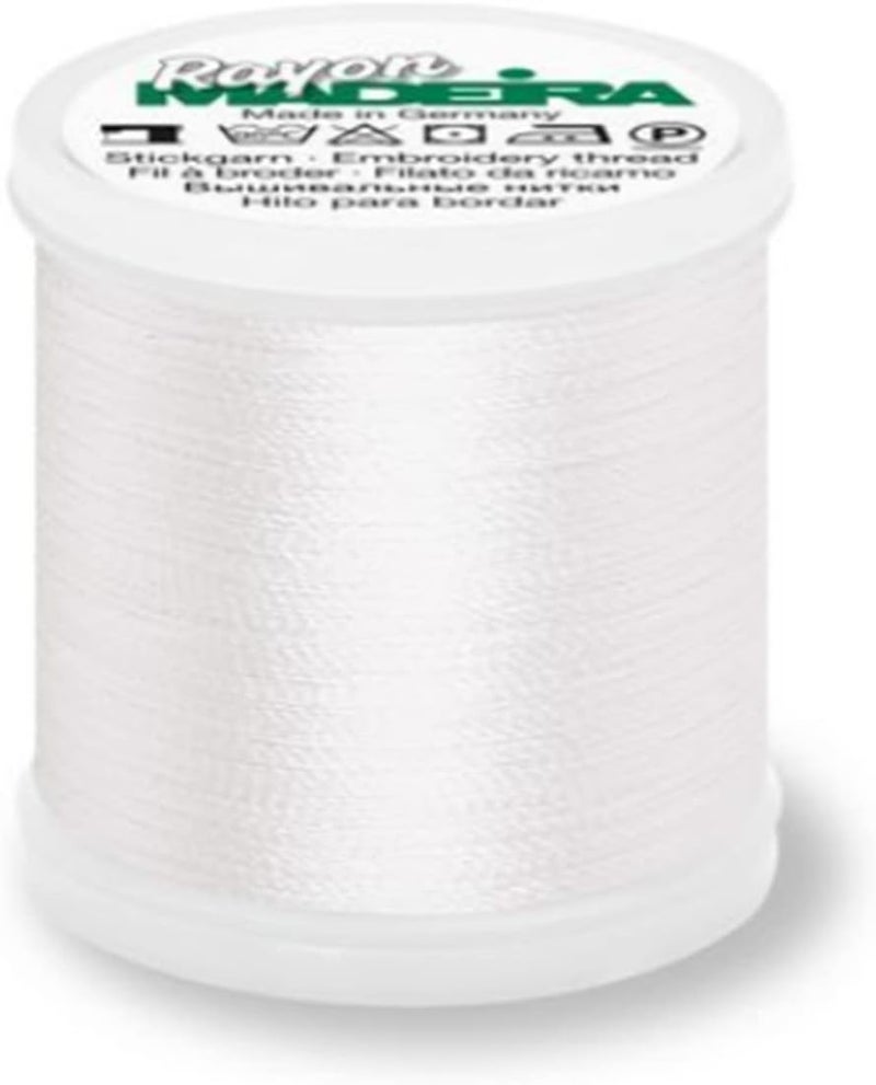 Madeira M9840-1001 Machine Embroidery Thread, 1001 White, 200 m