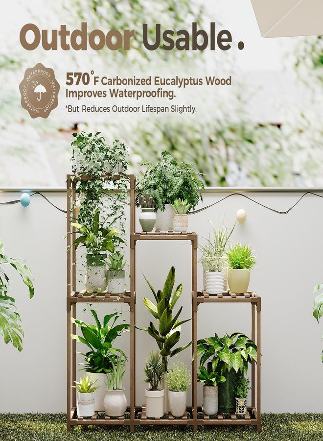 Bamworld Plant Stand Indoor Wood Plant Shelf Outdoor Tiered Plant Rack for Multiple Plants Upgrade 3 Tiers 7 Potted Ladder Plant Holder Plant Table for Mulitiple Pots Boho Decor Home Decor for Window - Image 4