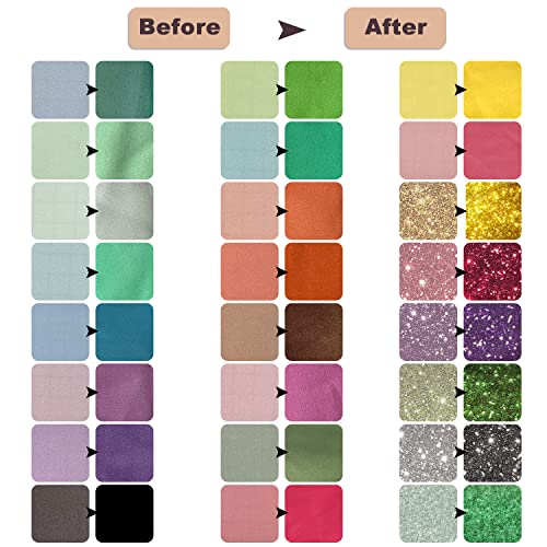YumSur Transfer Ink Sheets for Heat Press Machine, Solid Color Transfer Paper Sublimation for Cricut Mug Press, 24pcs, 4.5"x12" Glitter Pre-Inked Sublimation Paper for T-Shirts Cup Coasters Mug - Image 2
