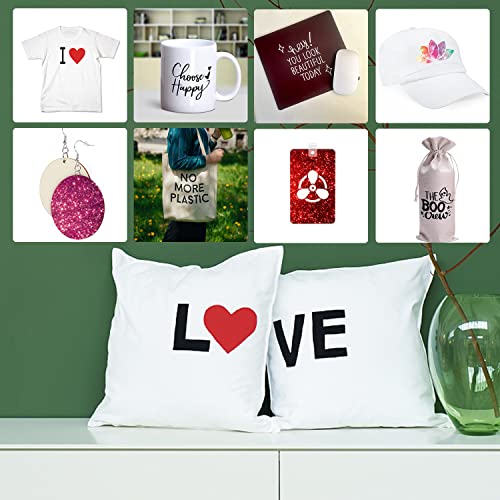 YumSur Transfer Ink Sheets for Heat Press Machine, Solid Color Transfer Paper Sublimation for Cricut Mug Press, 24pcs, 4.5"x12" Glitter Pre-Inked Sublimation Paper for T-Shirts Cup Coasters Mug - Image 3