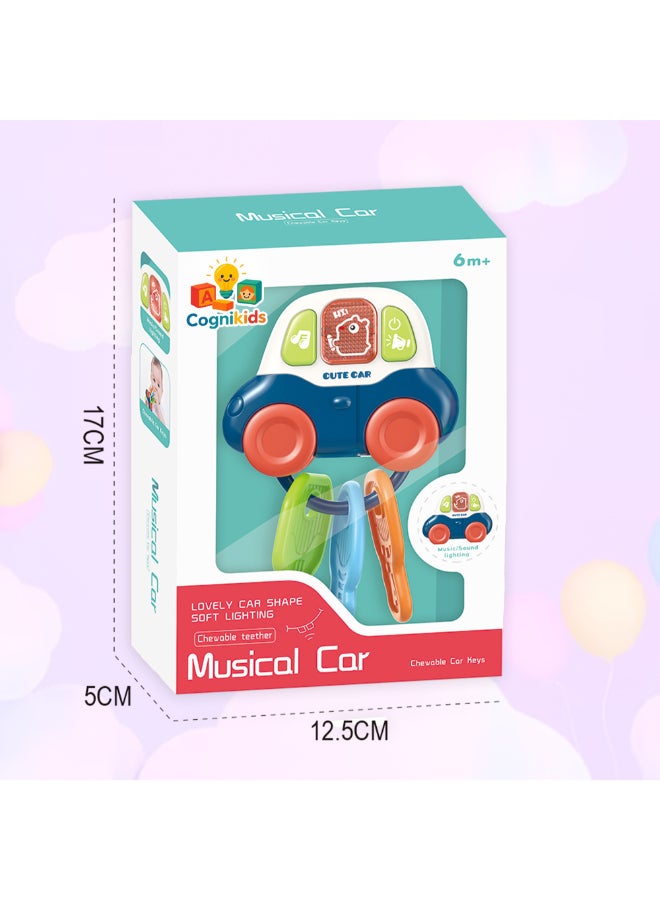 COGNIKIDS Baby Musical Car Key Teether Toy – Chewable Car Keys With Lights & Sounds, Non-Removable Bpa-Free Parts | Sensory Music Toy For Infants 6+ Months, Boys & Girls  1Pc - Image 4