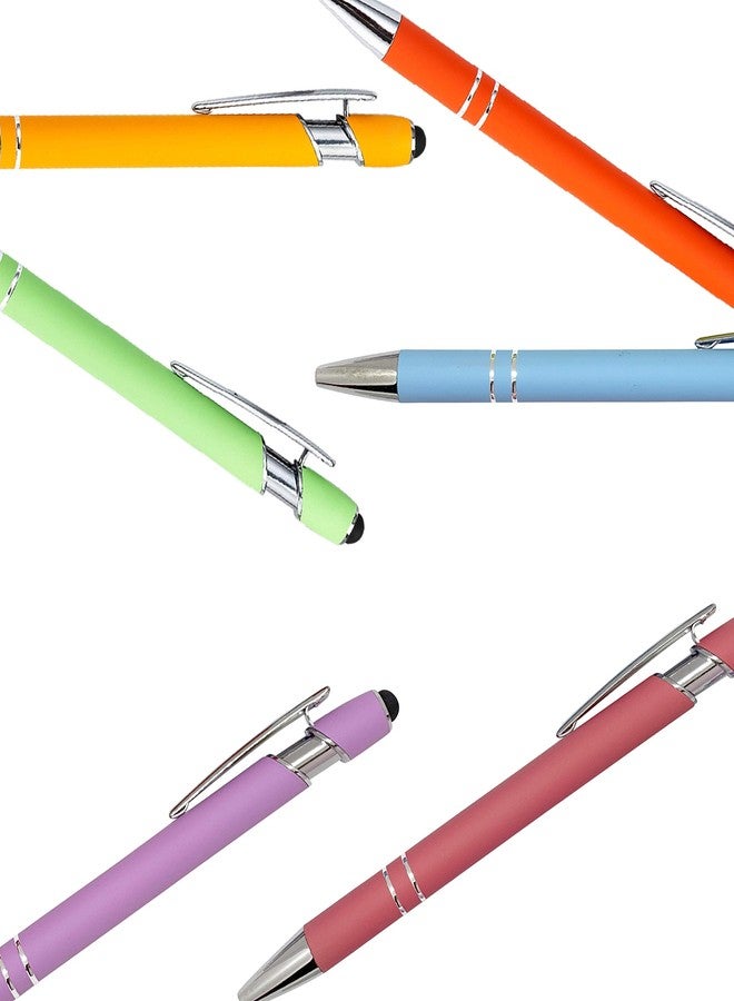 Express Pencils Pastel Rubberized Soft Touch | Pastel Colors | Ballpoint Pen with Stylus Tip a stylish, premium metal pen, black ink, medium point (Assorted, 7 Pack) - Image 4