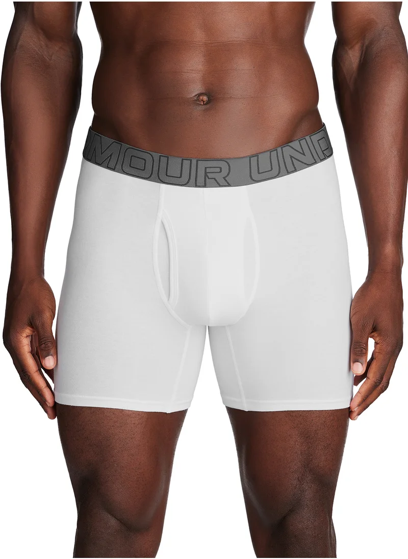 اندر ارمور 3 Pack 6" Performance Cotton Solid Boxer