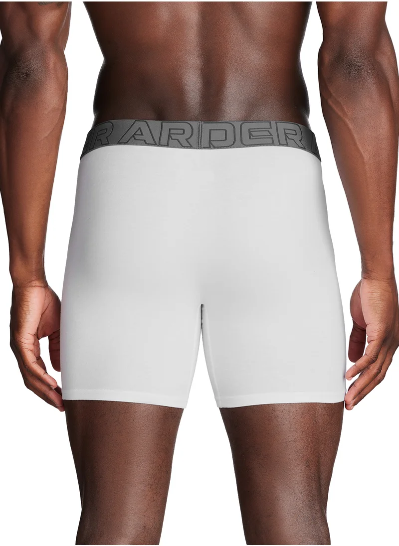 اندر ارمور 3 Pack 6" Performance Cotton Solid Boxer