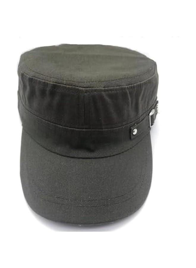 Generic Unisex Washed Cotton Military Caps Adjustable Cadet Army Caps Vintage Flat Top Cap Newsboy Cap Peaked Beret Cap  - Image 2
