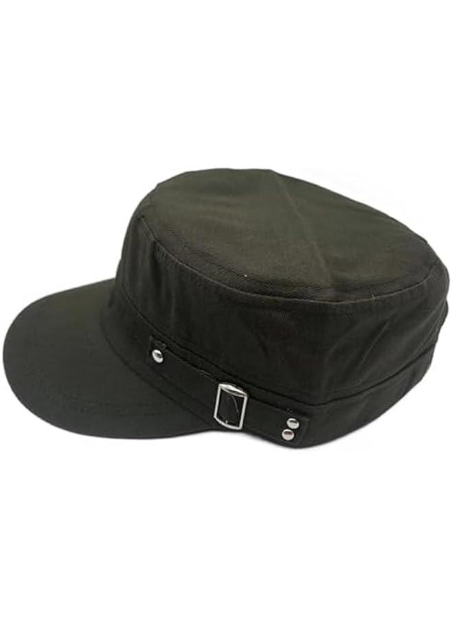 Generic Unisex Washed Cotton Military Caps Adjustable Cadet Army Caps Vintage Flat Top Cap Newsboy Cap Peaked Beret Cap  - Image 4