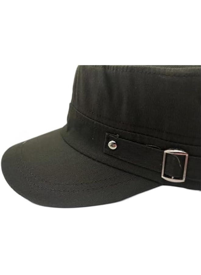 Generic Unisex Washed Cotton Military Caps Adjustable Cadet Army Caps Vintage Flat Top Cap Newsboy Cap Peaked Beret Cap  - Image 5