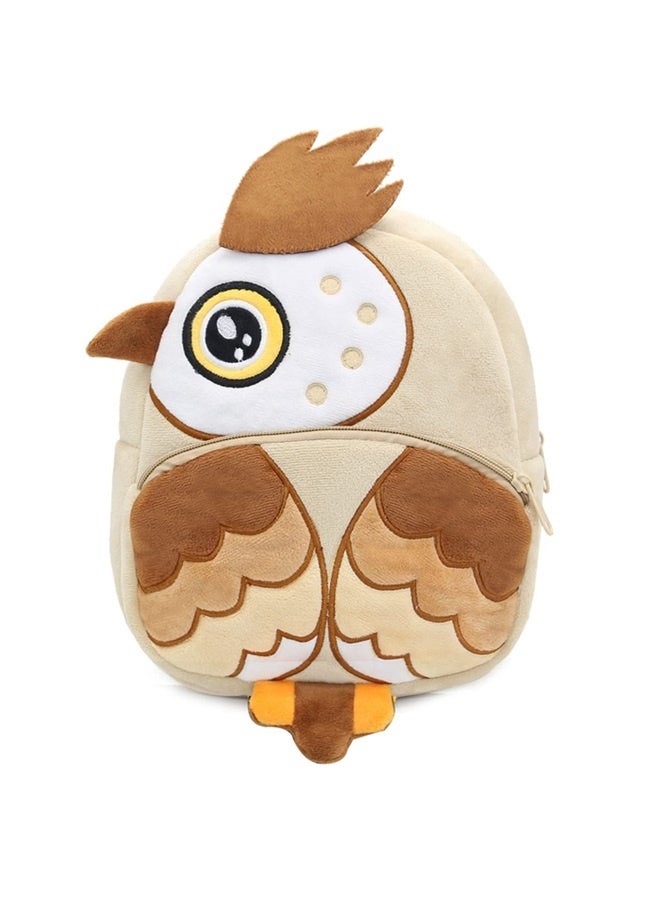 Toddler Backpack for Boys and Girls, Cute Soft Plush Animal Cartoon Mini Backpack Little For Kids 2-6 Years (owl brown)  - Image 4