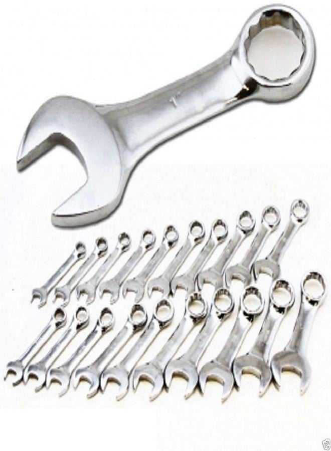VCT 20 PC SAE STANDARD AND MM METRIC SIZE SIZED SHORT LENGTH END STUBBY WRENCH SET 7/16" to 1" and 10mm to 19mm - Image 2