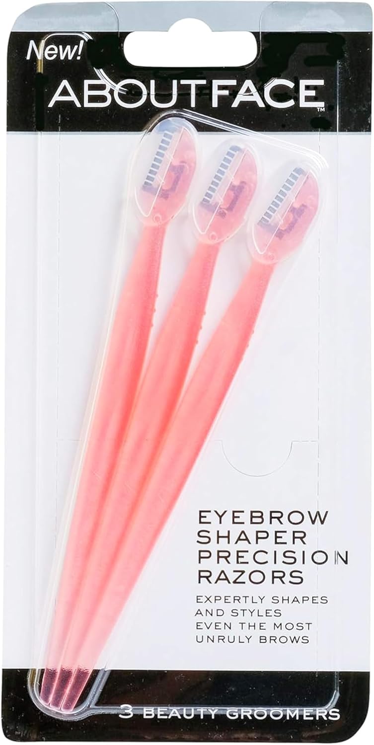 About Face Fuzz-Free Compact Facial Razors for Shaving & Exfoliating - Includes 3 Beauty Groomers - For Face, Lips & Eyebrows - Image 1