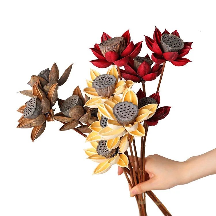 Bluejw Bulk Decorative Dried & Preserved Flowers Arrangements - Natural Dry Plants & Handmade Wooden Flower Décor - Image 2