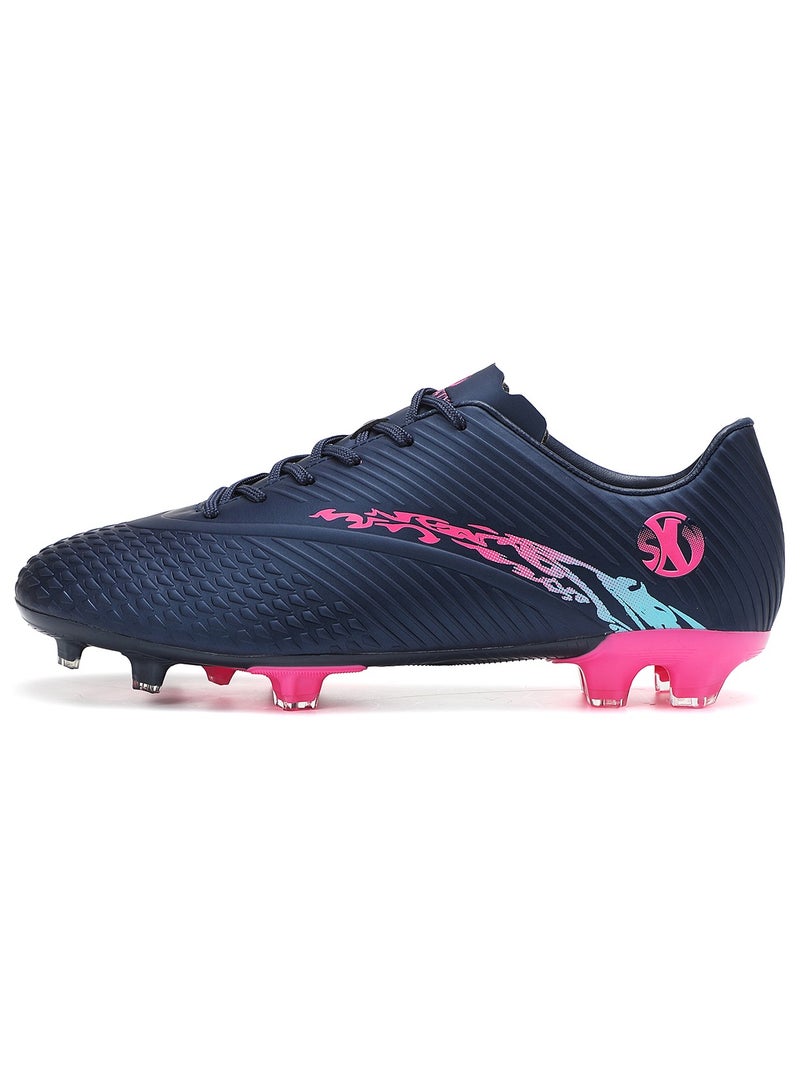 SKY WING Boy And Girl Soccer Shoes kids FG Sole Sport Shoes Flexible Athletic Outdoor Cleats Lace Up Light Weight Training Football Shoes Blue  - Image 2