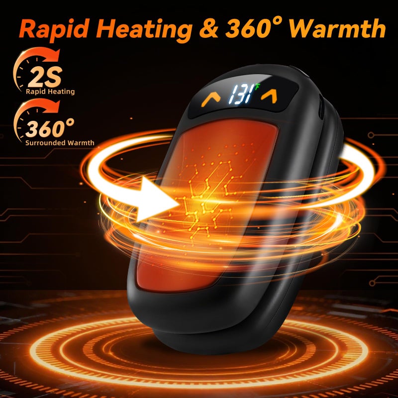 KYEKIO Rechargeable Hand Warmer 2Pack, AI Chips Electric Hand Warmers with LED Display, 3 Temps Portable Magnetic Handwarmers, Pocket-Sized Electronic Hand Warmers for Women, Man, Camping, Hunting, Christmas - Image 2