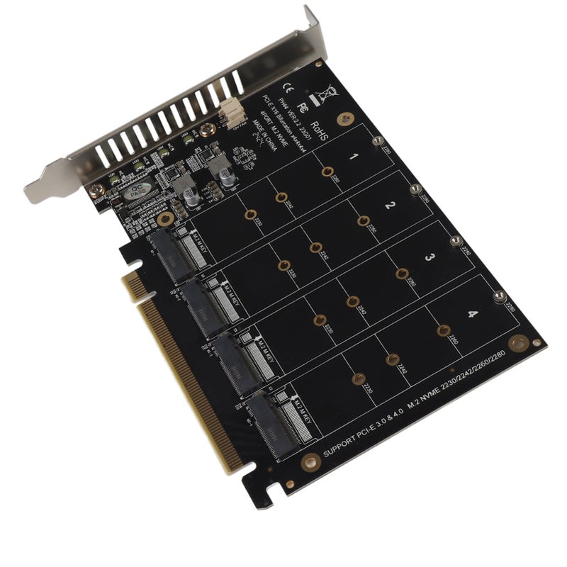 Adapter Card 4 Port M.2 NVMe SSD to PCIE X16 M Key Hard Drive Converter Reader Expansion CardPH44 - Image 3