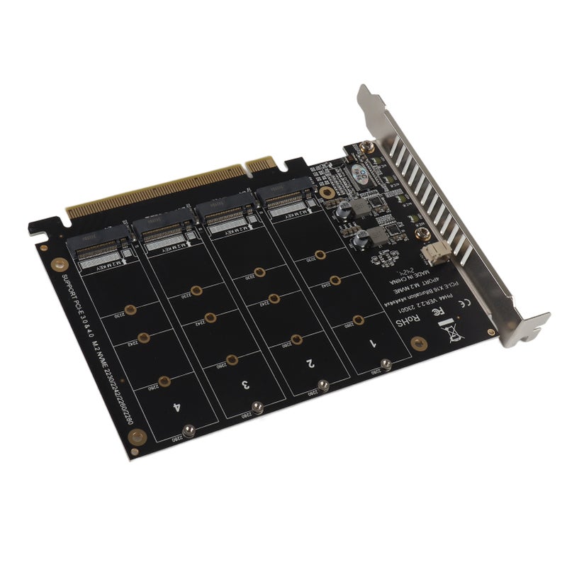 Adapter Card 4 Port M.2 NVMe SSD to PCIE X16 M Key Hard Drive Converter Reader Expansion CardPH44 - Image 4