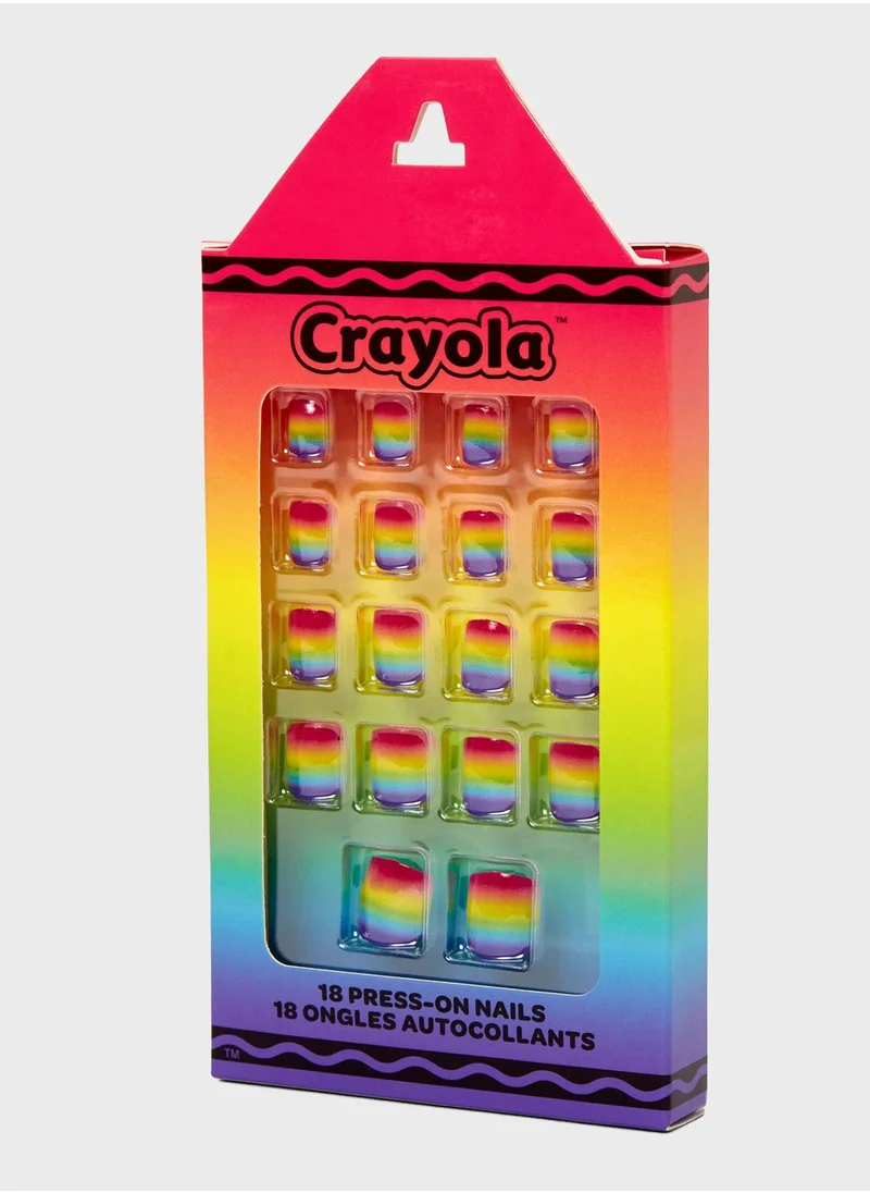 Claires Multicolored Crayola Faux Nails Faux Nail