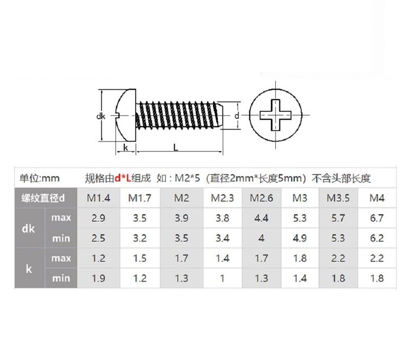 Tapping Screws, 20/50pcs PB M3 .5 M4 Length 4-30mm Pan Head Black Electronic Micro Screws Self-Tapping Phone Computer Screw(8mm,M4 20pcs) - Image 2