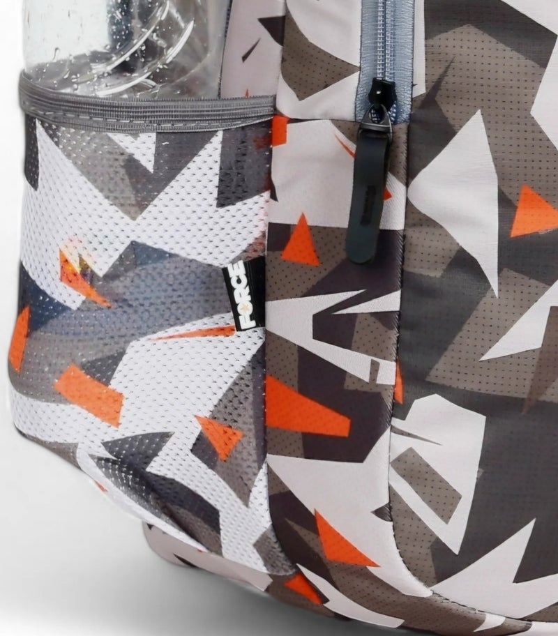 Force Backpack Unisex -Gray-Orange Camouflage pattern - Image 4