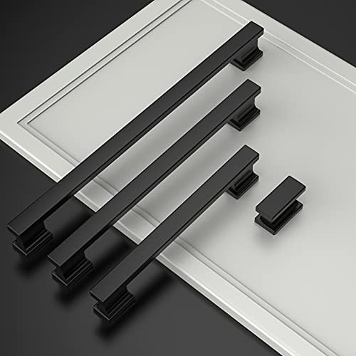Amerdeco 10 Pack Matte Black Cabinet Pulls 7 Inch Hole Centers Kitchen Cabinet Handles Cabinet Hardware Kitchen Handles for Cabinets Cupboard Handles Drawer Pulls ZH00013 - Image 2