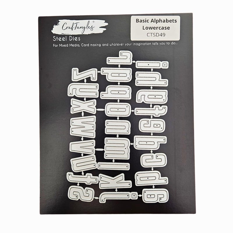 CrafTangles Steel Dies Basic Alphabets Lowercase Set of 26 Dies