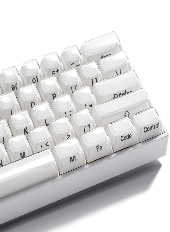 GMKWTL XVX White Keycaps, Crystal Jelly Keyboard Key caps OEM Profile Side Printed Keycap Set Compatible with 61/68/84/87/98/100 ANSI Layout MX Switches Mechanical Keyboard - Image 1