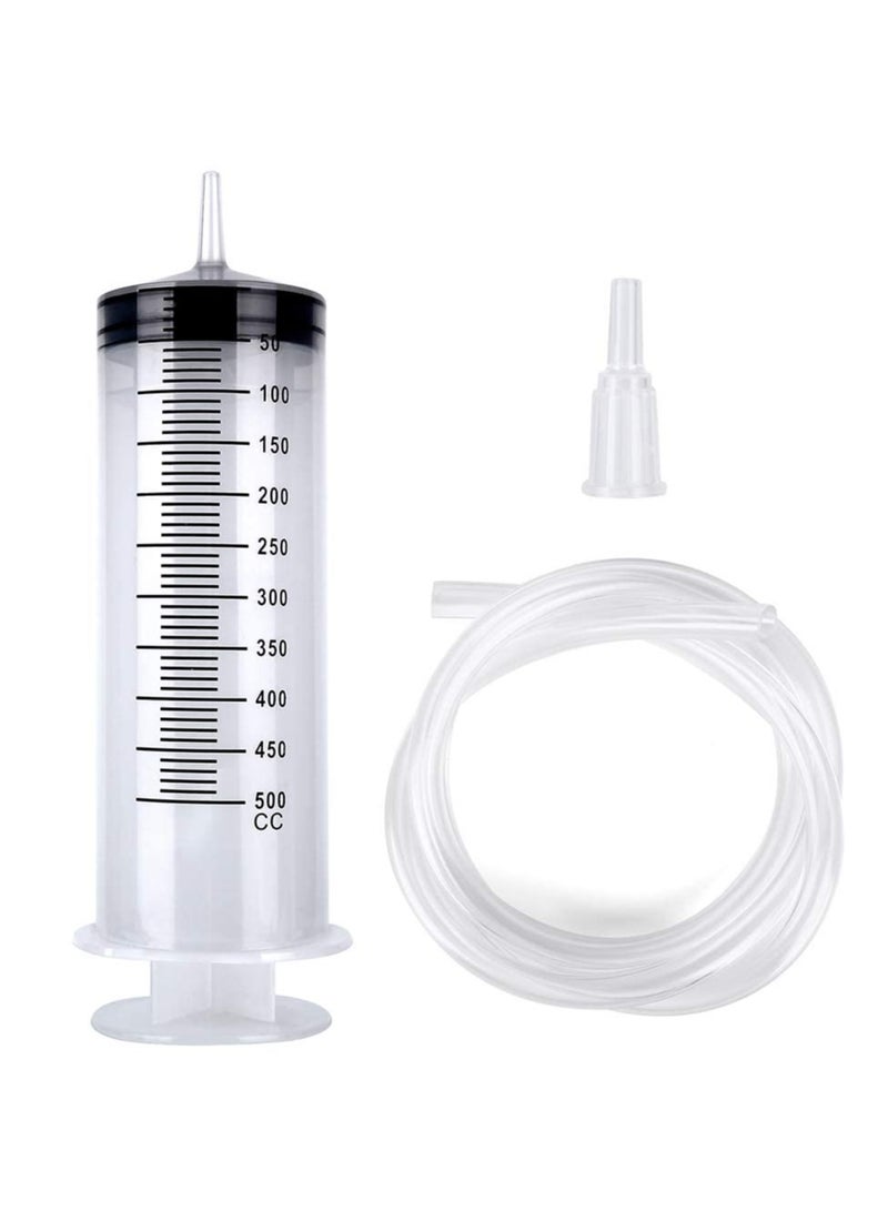 Generic 500ml Plastic Syringe with Tube – Extra Large, Individually Sealed, Safe for Industrial Use, Science Labs, Watering, Glue Dispensing & Horse Feeding  - Image 2