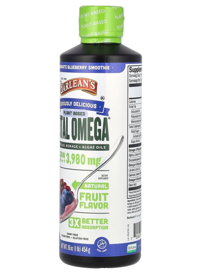 BARLEAN'S Plant Based Total Omega 3 · 6 · 9 Pomegranate Blueberry Smoothie 3980 mg 16 oz (454 g)  - Image 2