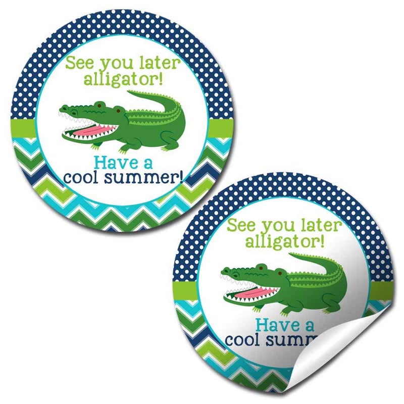 Later Gator End of The School Year Teacher Appreciation Thank You Sticker Labels for Boys 40 2 Party Circle Stickers by AmandaCreation Great for Envelope Seals  Gift Bags