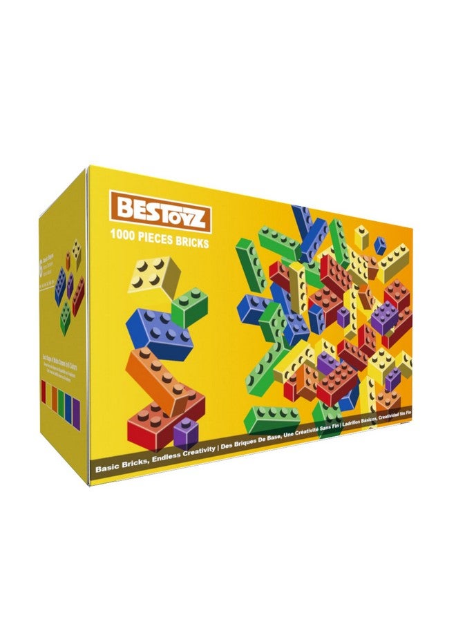 BESTOYZ Bestoyz Building Bricks 1000 Pieces in Rainbow Colors, Classic Generic Building Blocks Toy for Boys & Girls, Educational Building Toys for Classroom, School, Toys for Kids Aged 4+  - Image 1