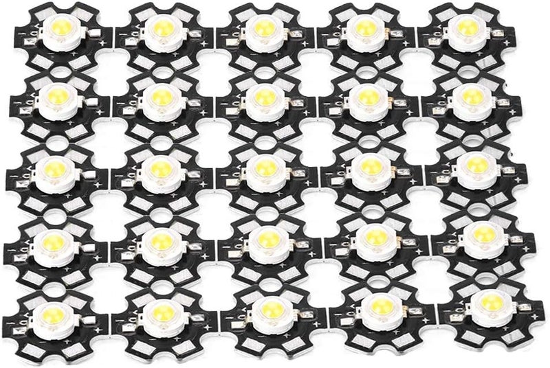 klarako 25PCS Chip LED,High Power Led Chip-- 3W High Bright Integrated Chip Light Source LED Bead Spotlight Bulb for Bulb Lamp Beads DIY Lighting(Warm 3000-3200K) - Image 2