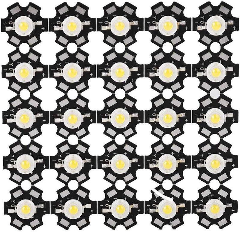 klarako 25PCS Chip LED,High Power Led Chip-- 3W High Bright Integrated Chip Light Source LED Bead Spotlight Bulb for Bulb Lamp Beads DIY Lighting(Warm 3000-3200K) - Image 1