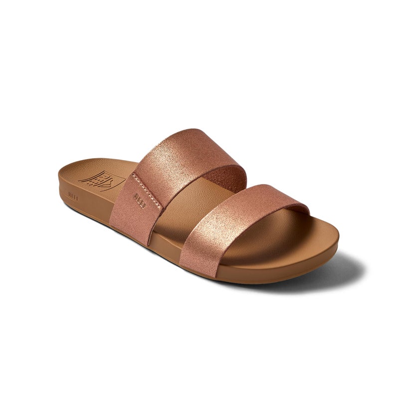 Reef Cushion Vista Womens Fashion Slide Sandal, Vegan Leather Strap, Ultra Soft Cushion Footbed, Rose Gold, 9.5 - Image 3