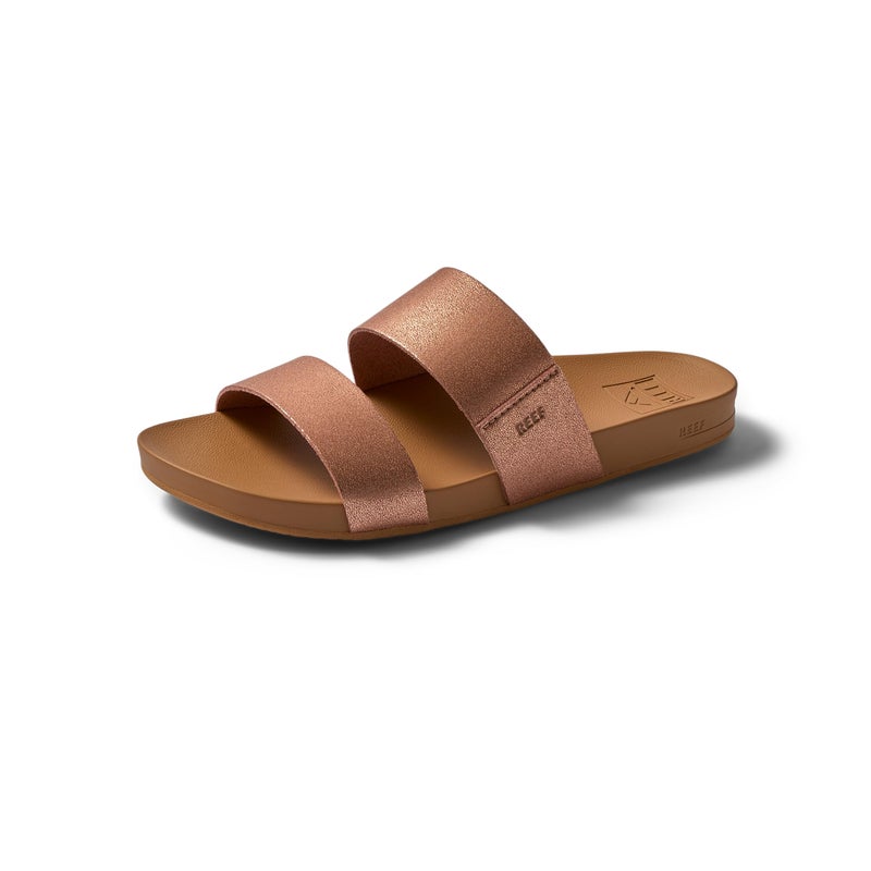 Reef Cushion Vista Womens Fashion Slide Sandal, Vegan Leather Strap, Ultra Soft Cushion Footbed, Rose Gold, 9.5 - Image 1