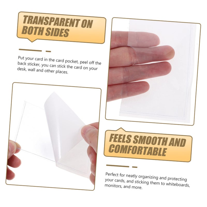 Transparent Adhesive Index Card Pockets Reusable PVC Holders For Organizing Cards Labels Photos - Image 5