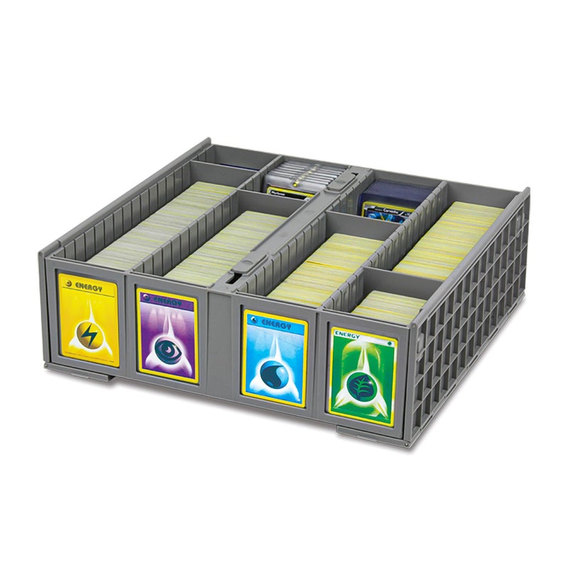 BCW Collectible Card Bin - Single Gray | Storage Box for Trading Cards | Holds 3200 Cards | Includes 4 Card Storage Partitions | Loose Trading Card Storage for Pokemon, MTG, and Sports Cards - Image 1