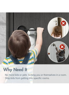 Oasisgalore Childproof Door Lever Lock, Baby Safety Door Handle Lock, Use Adhesive no Tools Need or Drill (White)  - Image 2