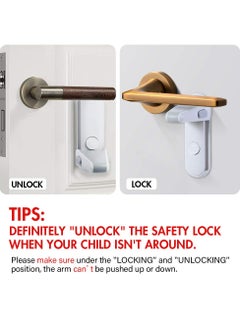 Oasisgalore Childproof Door Lever Lock, Baby Safety Door Handle Lock, Use Adhesive no Tools Need or Drill (White)  - Image 5
