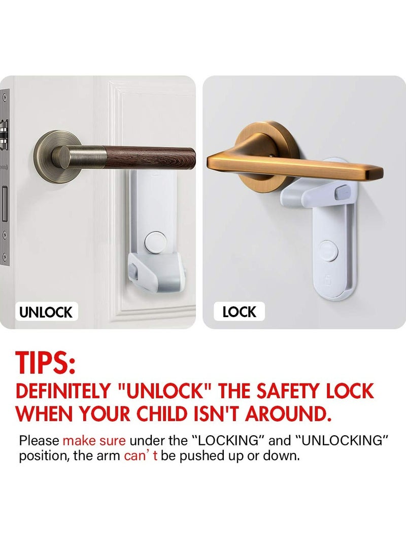 Oasisgalore Childproof Door Lever Lock, Baby Safety Door Handle Lock, Use Adhesive no Tools Need or Drill (White)  - Image 5