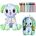 DRAWMYTOY Coloring Plush Toy with 12 Washable Markers for Little Girls Doodle Dolls Arts and Crafts Soft DIY Washable Doodle Stuffed Animal Toy for Kids Ages 46 Birthday Green Puppy - Image 2