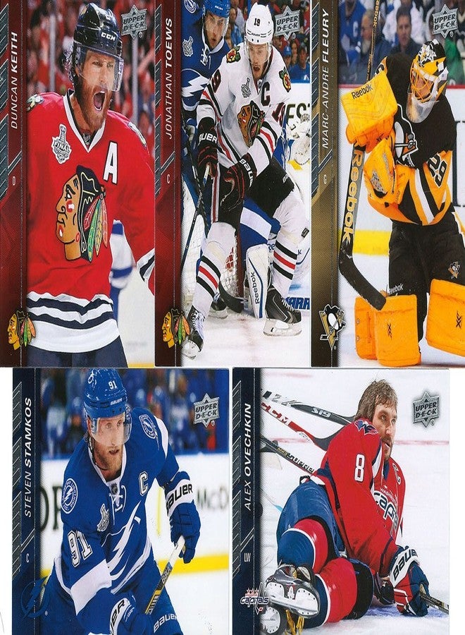Upper Deck 2015 2016 Upper Deck NHL Hockey Series One Complete Mint Basic Hand Collated 200 Card Veteran Players Set Including Alex Ovechkin Steven Stamkos and More - Image 1