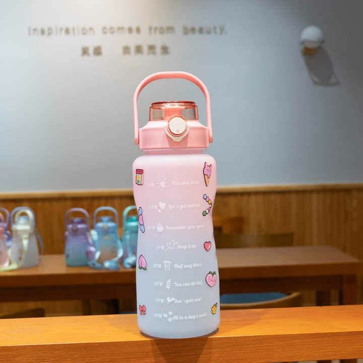 ECAPT Sports Fitness GYM Water Bottle Spirit Motivational Water Gallon with Time Marker Large Capacity 2000ML Leakproof BPA Free Fitness Sports Water Bottle - Image 4