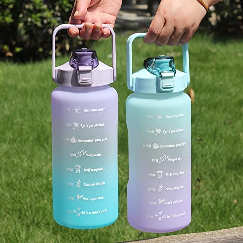ECAPT Sports Fitness GYM Water Bottle Spirit Motivational Water Gallon with Time Marker Large Capacity 2000ML Leakproof BPA Free Fitness Sports Water Bottle - Image 5