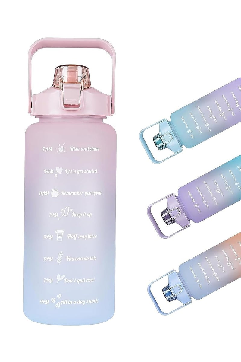 ECAPT Sports Fitness GYM Water Bottle Spirit Motivational Water Gallon with Time Marker Large Capacity 2000ML Leakproof BPA Free Fitness Sports Water Bottle - Image 1