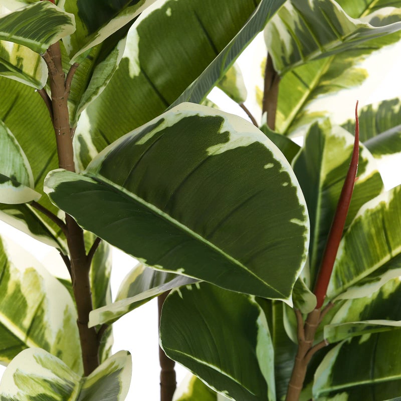 FLOWORLD Artificial Rubber Tree Plant 6ft Tall Faux Ficus Tree Potted Fake Tropical Plants Decorative House Plants Large Floor Artificial Trees for Home Office Decor, Without The Pot - Image 3