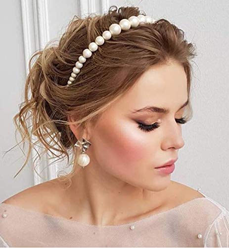 Aeyistry 1Pieces Pearls Headbands, Elegant White Faux Pearl Pearl Headbands Hair Hoops Hair Accessories for Women and Girls - Image 4