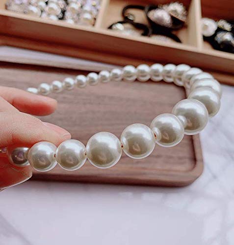 Aeyistry 1Pieces Pearls Headbands, Elegant White Faux Pearl Pearl Headbands Hair Hoops Hair Accessories for Women and Girls - Image 3