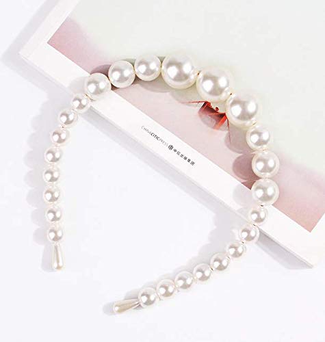 Aeyistry 1Pieces Pearls Headbands, Elegant White Faux Pearl Pearl Headbands Hair Hoops Hair Accessories for Women and Girls - Image 2