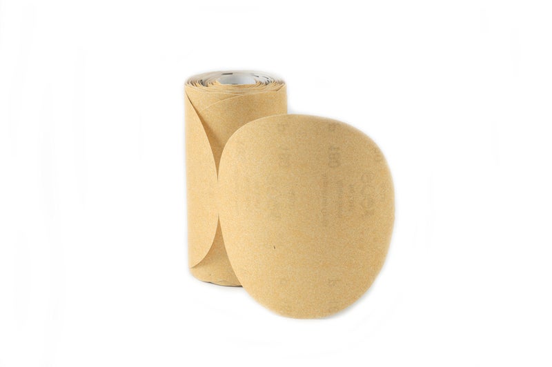 Karebac LR6C400 Premium Gold 6" PSA 400 C-Weight Aluminium Oxide Stearated 100 Sanding Discs/Linkroll Grit Sanding Discs - Image 1