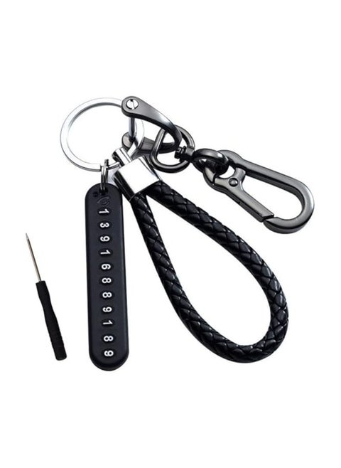 Car Keychain with Anti-Lost Phone Number Plate | Key Ring Holder Clip for Car Smart Key Fob | Durable, Stylish, and Secure Key Chain for Men and Women